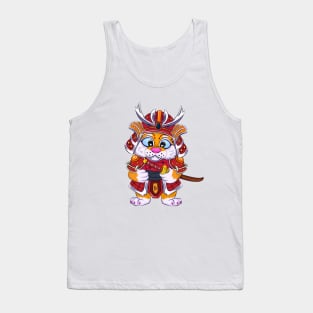 Cartoon Samurai Tiger. Tank Top